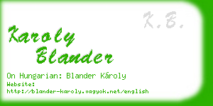 karoly blander business card